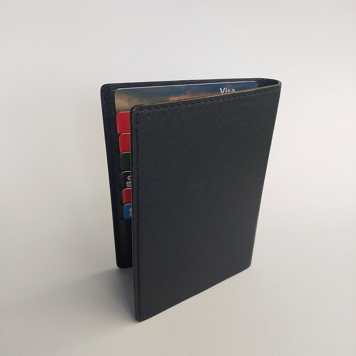 Portcard negru din piele RFID